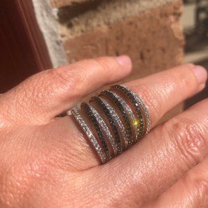 Gavriel Wrap Ring with White and Black Diamonds